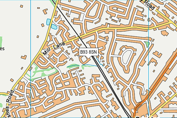 B93 8SN map - OS VectorMap District (Ordnance Survey)