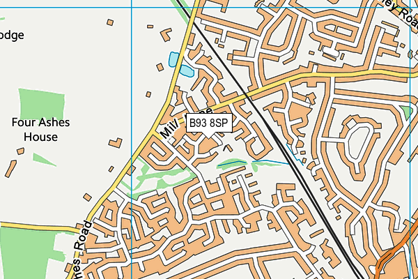 B93 8SP map - OS VectorMap District (Ordnance Survey)