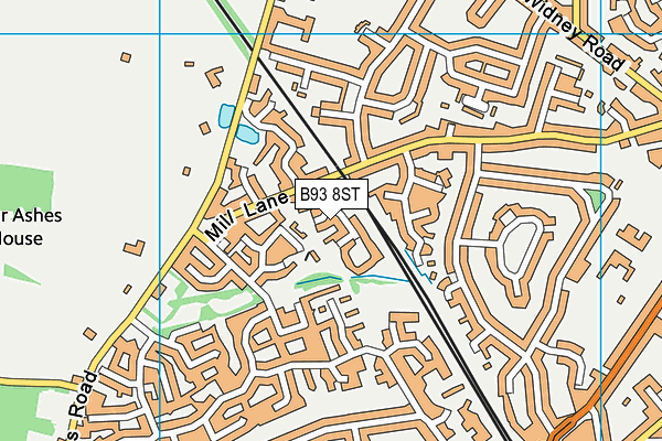 B93 8ST map - OS VectorMap District (Ordnance Survey)