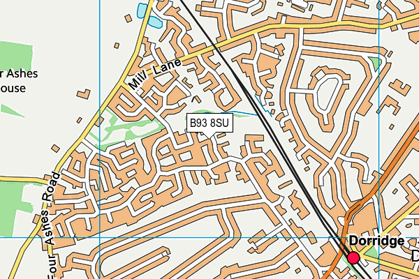 B93 8SU map - OS VectorMap District (Ordnance Survey)