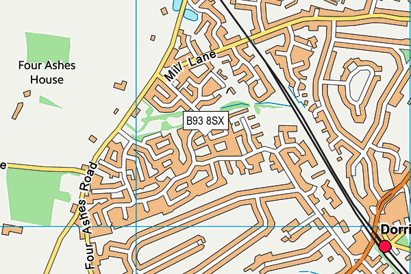 B93 8SX map - OS VectorMap District (Ordnance Survey)