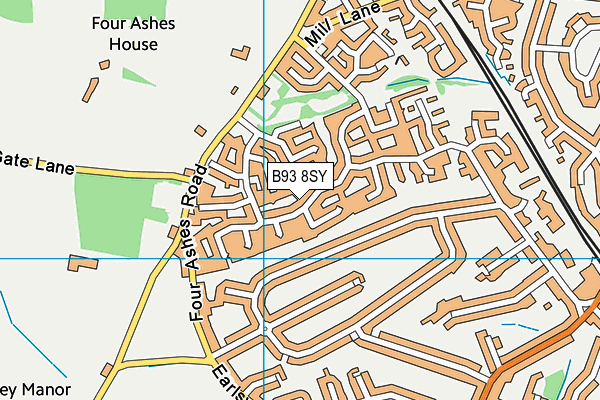 B93 8SY map - OS VectorMap District (Ordnance Survey)