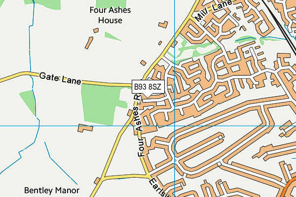 B93 8SZ map - OS VectorMap District (Ordnance Survey)