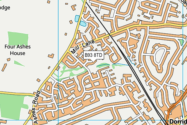 B93 8TD map - OS VectorMap District (Ordnance Survey)