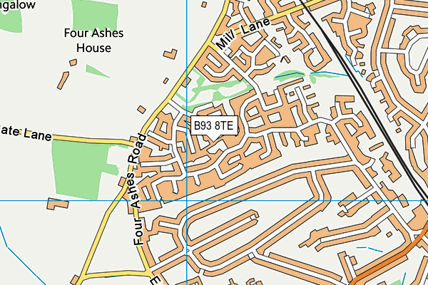 B93 8TE map - OS VectorMap District (Ordnance Survey)