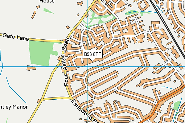 B93 8TF map - OS VectorMap District (Ordnance Survey)