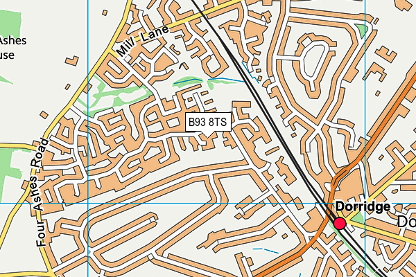 B93 8TS map - OS VectorMap District (Ordnance Survey)