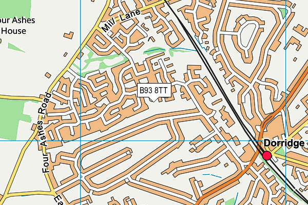 B93 8TT map - OS VectorMap District (Ordnance Survey)