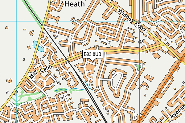 B93 8UB map - OS VectorMap District (Ordnance Survey)