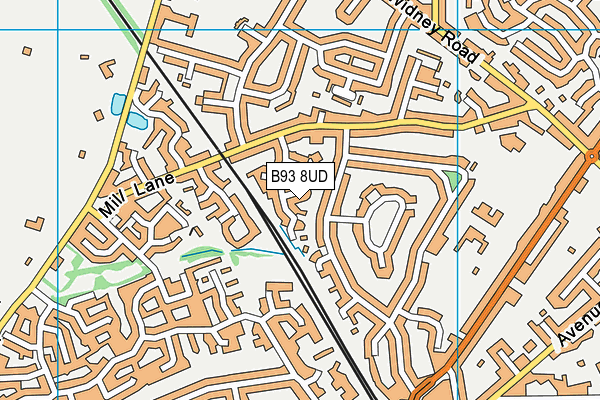 B93 8UD map - OS VectorMap District (Ordnance Survey)