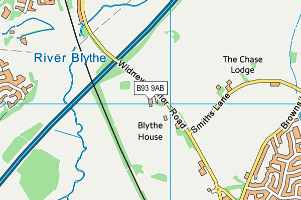 B93 9AB map - OS VectorMap District (Ordnance Survey)