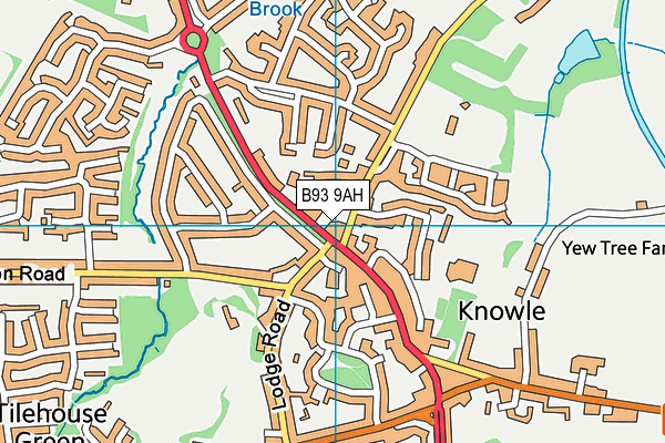 B93 9AH map - OS VectorMap District (Ordnance Survey)