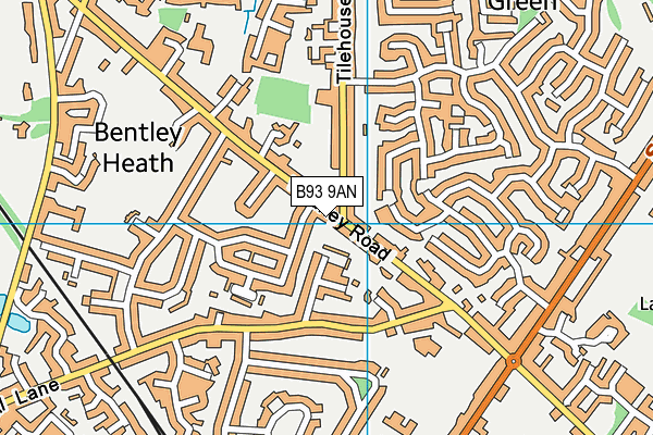 B93 9AN map - OS VectorMap District (Ordnance Survey)