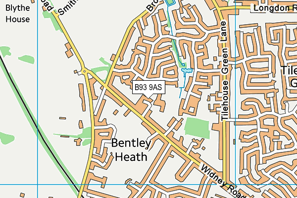 Bentley Heath C Of E Primary School map (B93 9AS) - OS VectorMap District (Ordnance Survey)