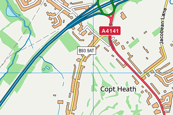 B93 9AT map - OS VectorMap District (Ordnance Survey)