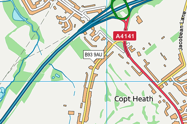 B93 9AU map - OS VectorMap District (Ordnance Survey)