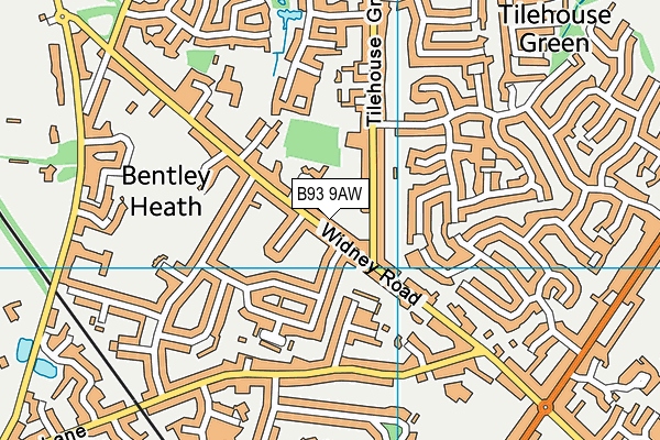 B93 9AW map - OS VectorMap District (Ordnance Survey)