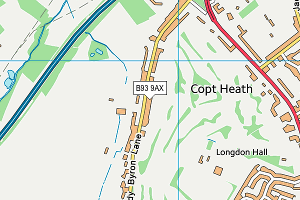 B93 9AX map - OS VectorMap District (Ordnance Survey)