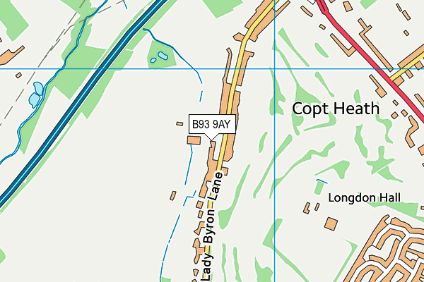 B93 9AY map - OS VectorMap District (Ordnance Survey)