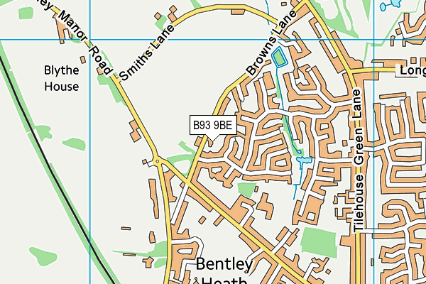 B93 9BE map - OS VectorMap District (Ordnance Survey)
