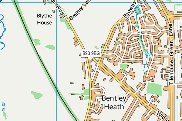 B93 9BG map - OS VectorMap District (Ordnance Survey)