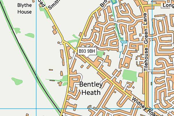 B93 9BH map - OS VectorMap District (Ordnance Survey)
