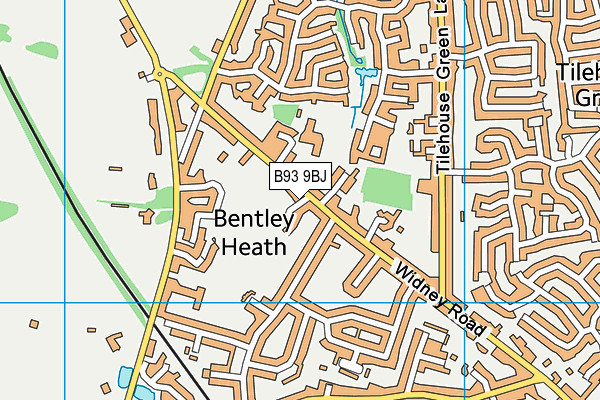 B93 9BJ map - OS VectorMap District (Ordnance Survey)