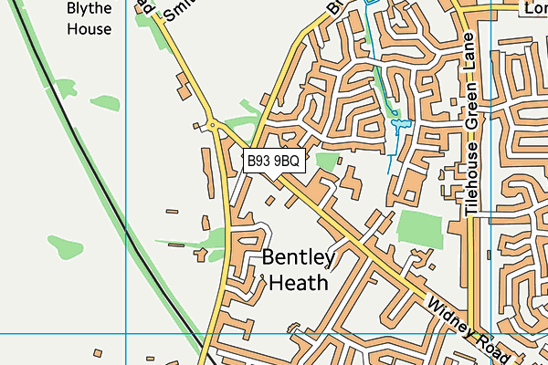 B93 9BQ map - OS VectorMap District (Ordnance Survey)