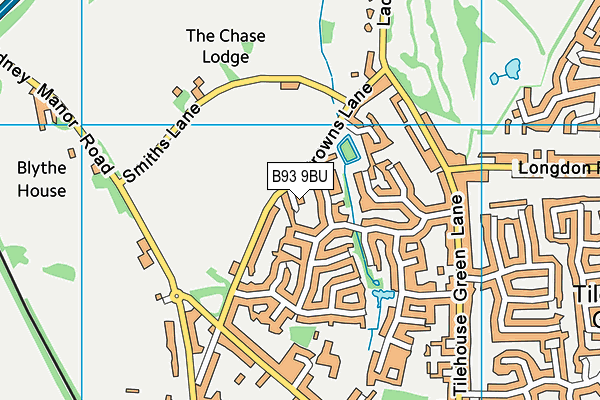 B93 9BU map - OS VectorMap District (Ordnance Survey)