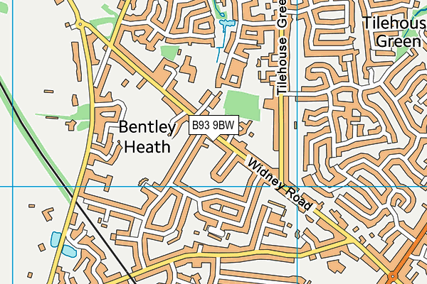 B93 9BW map - OS VectorMap District (Ordnance Survey)