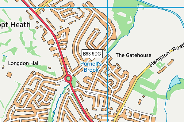 B93 9DG map - OS VectorMap District (Ordnance Survey)