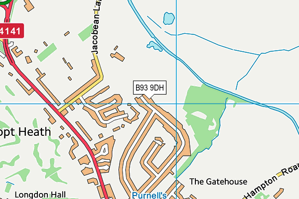 B93 9DH map - OS VectorMap District (Ordnance Survey)