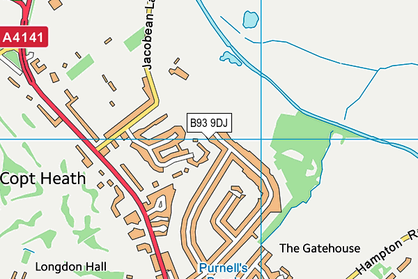 B93 9DJ map - OS VectorMap District (Ordnance Survey)