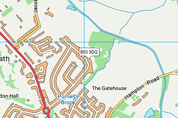 B93 9DQ map - OS VectorMap District (Ordnance Survey)