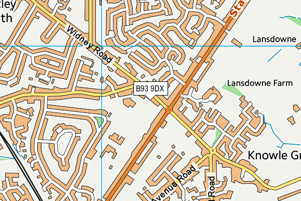 B93 9DX map - OS VectorMap District (Ordnance Survey)