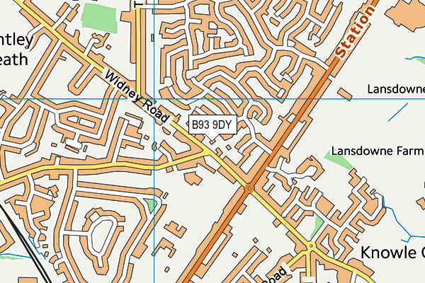 B93 9DY map - OS VectorMap District (Ordnance Survey)