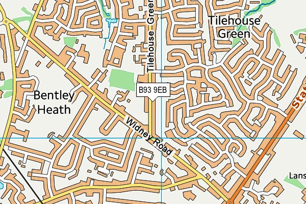 B93 9EB map - OS VectorMap District (Ordnance Survey)