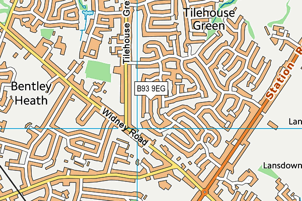B93 9EG map - OS VectorMap District (Ordnance Survey)