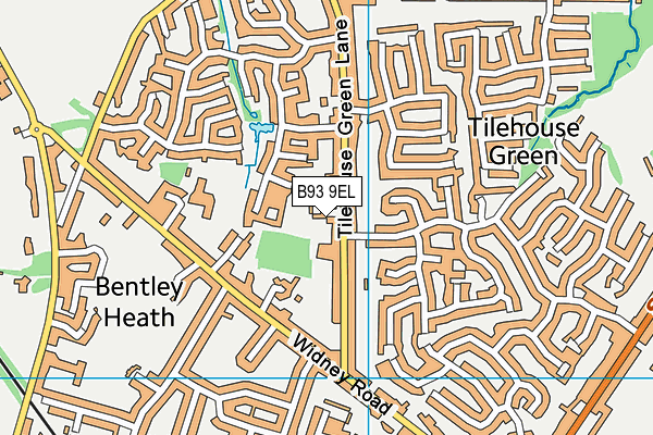 B93 9EL map - OS VectorMap District (Ordnance Survey)