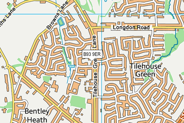 B93 9ER map - OS VectorMap District (Ordnance Survey)