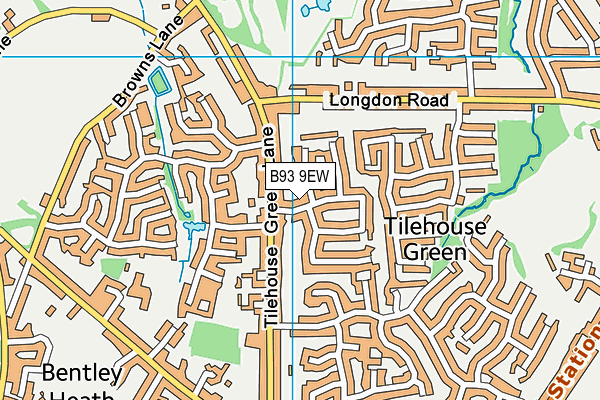 B93 9EW map - OS VectorMap District (Ordnance Survey)