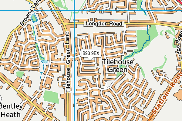 B93 9EX map - OS VectorMap District (Ordnance Survey)