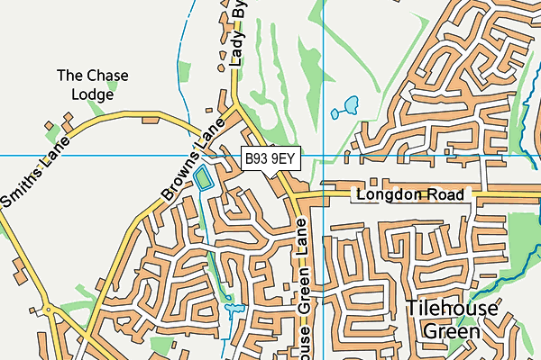 B93 9EY map - OS VectorMap District (Ordnance Survey)