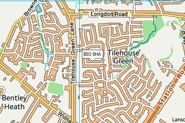 B93 9HA map - OS VectorMap District (Ordnance Survey)