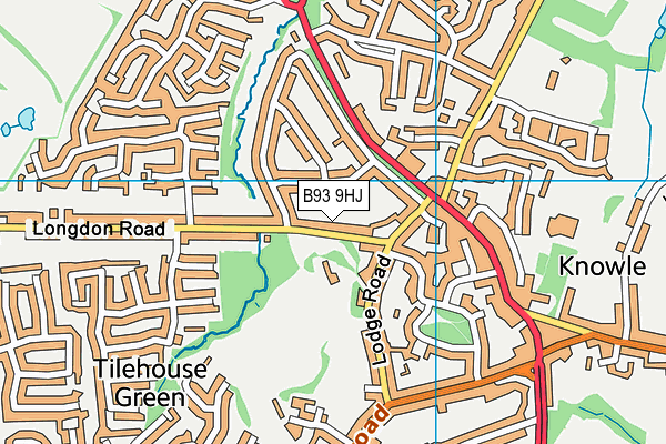 B93 9HJ map - OS VectorMap District (Ordnance Survey)