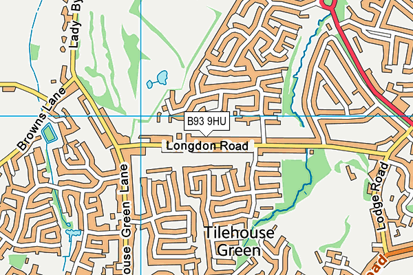 B93 9HU map - OS VectorMap District (Ordnance Survey)