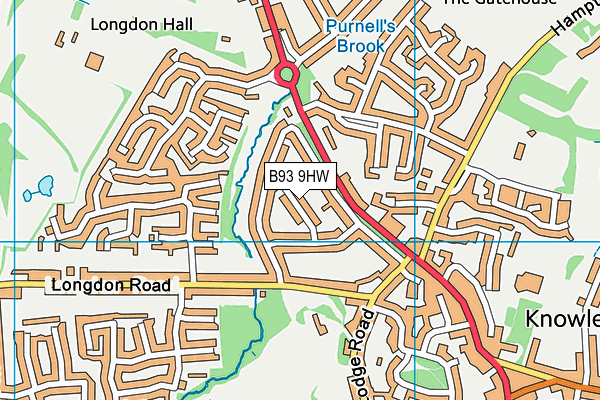 B93 9HW map - OS VectorMap District (Ordnance Survey)