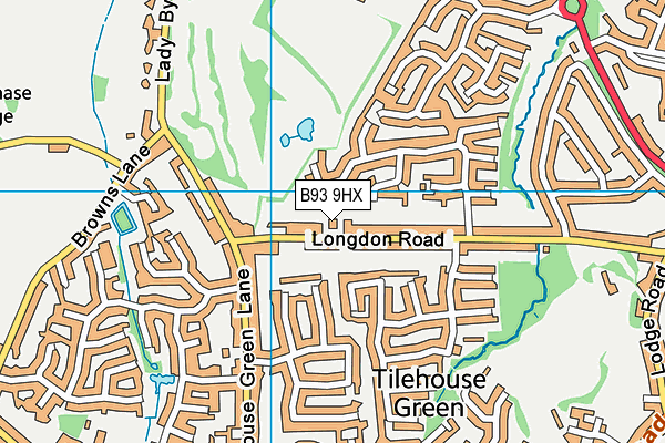 B93 9HX map - OS VectorMap District (Ordnance Survey)