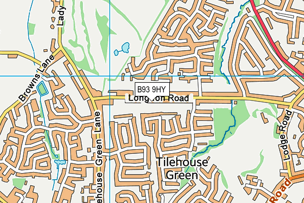 B93 9HY map - OS VectorMap District (Ordnance Survey)