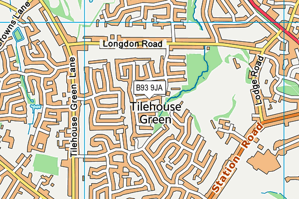 B93 9JA map - OS VectorMap District (Ordnance Survey)